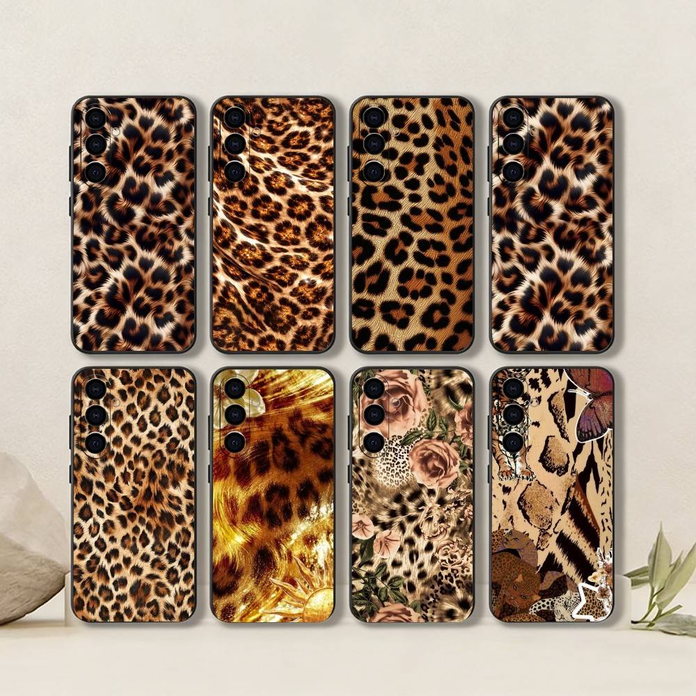 Leopard Print Tiger Skin Phone Case For Samsung Galaxy A73,A72,A71,A70,A53,A52,A51,Others Soft Black Cover