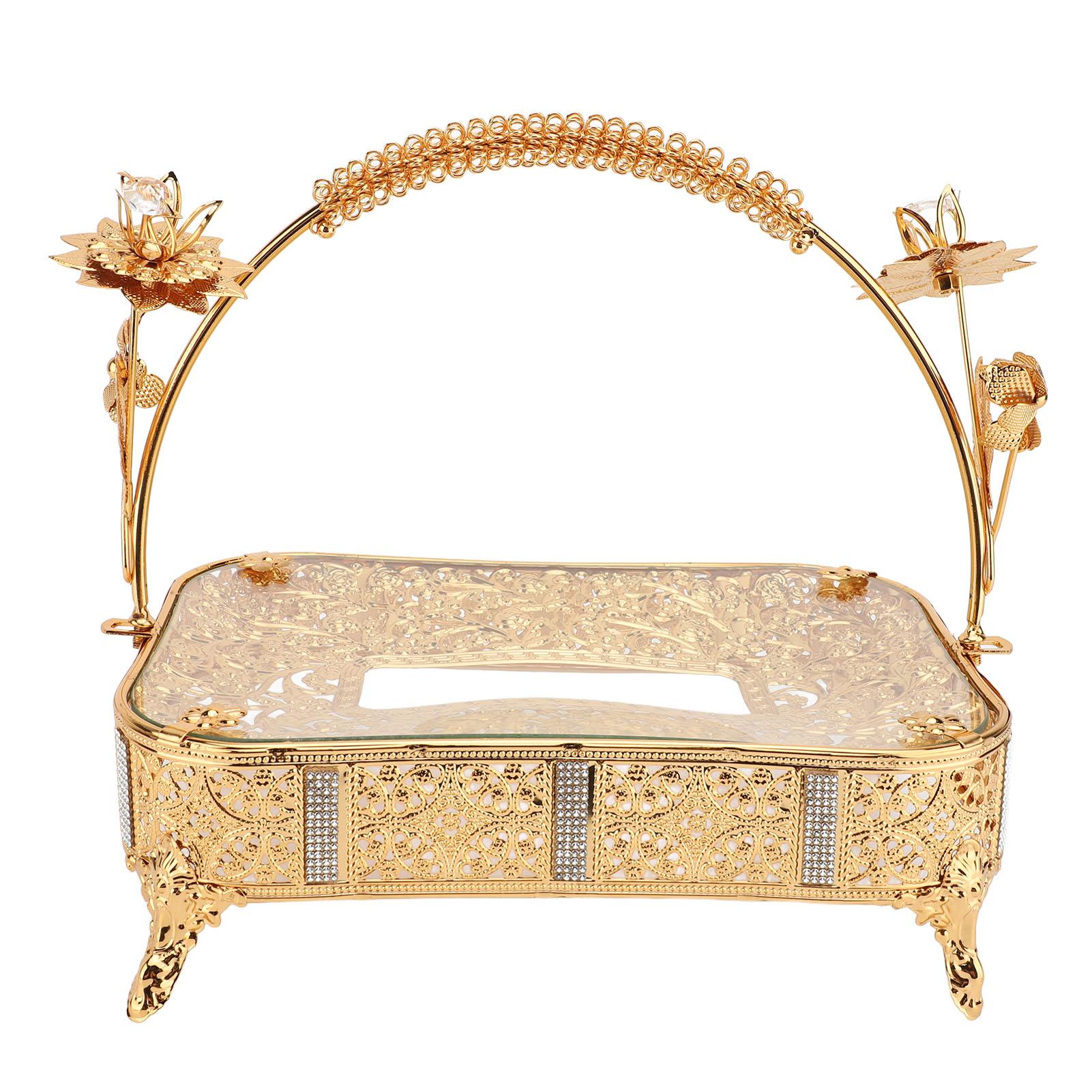 

Піднос для подачі з ручкою Скло та метал Європейський стиль Вінтаж Тарілка для їжі Декоративний піднос для фруктів, закусок, тістечок