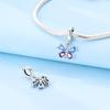 Charms Copper Blue-Purple Droplet Zircon Butterfly Pendant Beads Fit Bracelet Women Jewelry Diy Gift Accessory