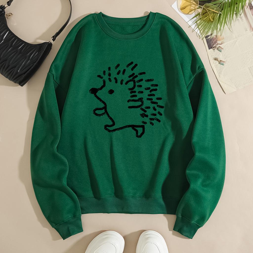 Women's Loose Crew Neck Long Sleeve Fashion Printing Casual Tops Women’s