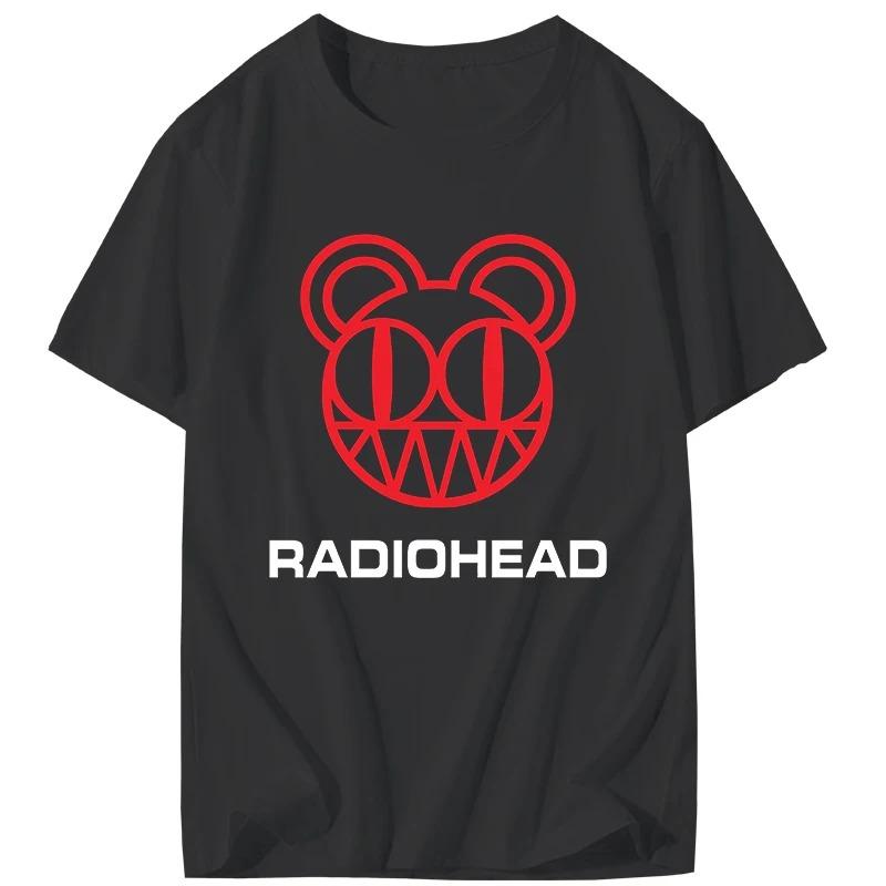 RADIOHEAD Printed TShirt Men Oversized Y2k Heavy Metal Band 2026 New Rock Punk American Casual Cotton Crew Neck Short Sleeve