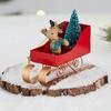 Weatherproof Iron Sled Car Interiors Christmas Tree Hanging Ornament For Mantel Window Entryway Holiday Party Decoration