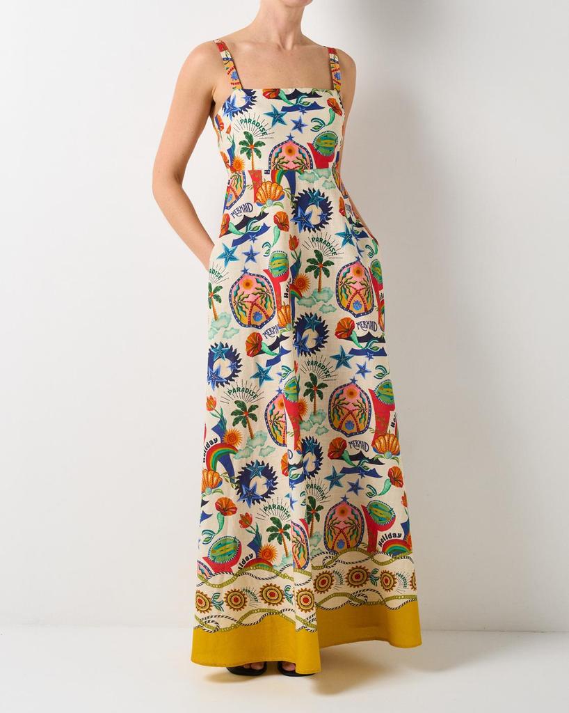 2025 Spring Graffiti Print Swing Dress - European & American Style