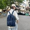 Denim Color Matching Portable Learning Tutoring Bag, Japanese and Korean Simple Daily Commuting Shoulder Backpack