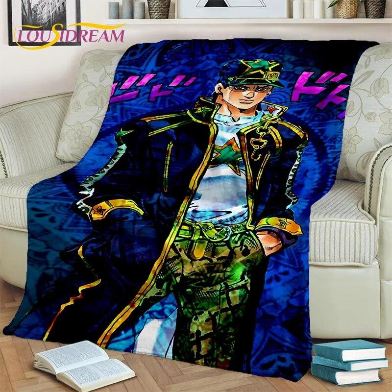 Jojo Bizarre Adventure Cartoon Anime Decke, weiche Überwurfdecke für Zuhause, Schlafzimmer, Bett, Sofa, Picknick, Reisen, Büro, Decke, Kind