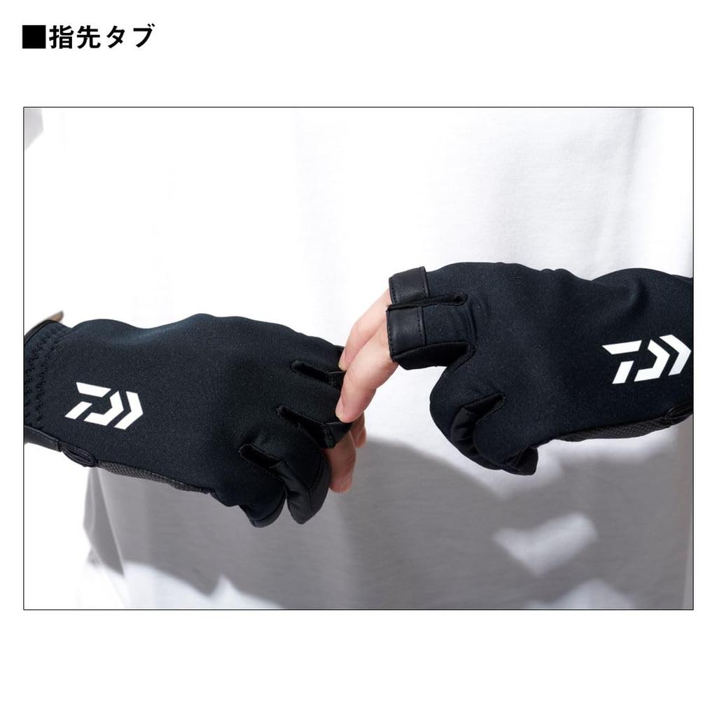 Daiwa Cold Weather Game Size M (DAIWA) Gloves, 3-Piece Cut, DG-6525W, Black,