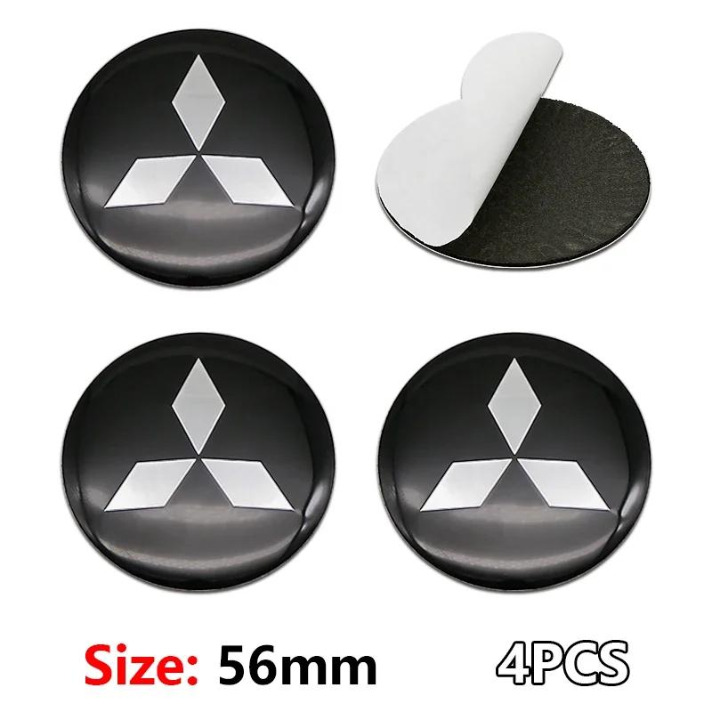 4Pcs Car Wheel Center Hub Cap Rim Cover Stickers Accessories For Mitsubishi Ralliart Mirage Outlander Xl Galant Space Star L200 wszm26