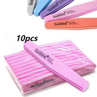 10pcs Professional Nail Files Nail Buffer 100/180 Grit Sanding Polishing Grinding Manicure Nail Art Tools