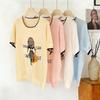 2026 Plus Size Women's Ice Silk Knit Print T-Shirt - Spring/Summer Collection, Loose Fit, Slimming, Short Sleeve