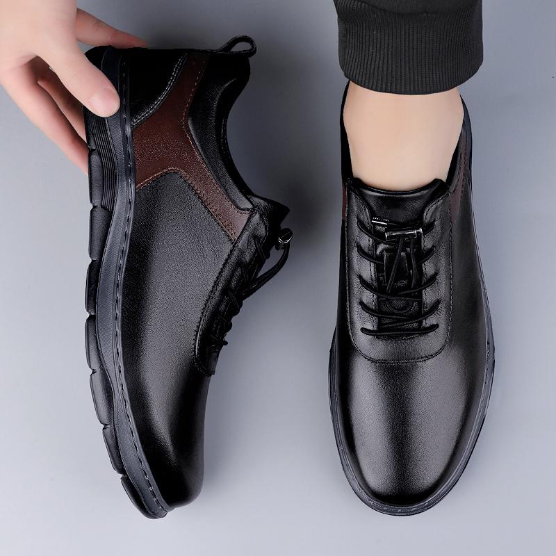 Fashion Stylish Men's Sneakers Genuine Leather Men's Walking Shoes Comfort Man Formal Casual Shoes Wedding Party Office Business Shoes