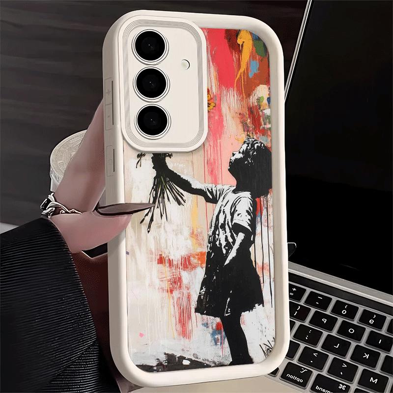 Handyhülle für Samsung Galaxy A17 A16 A15 A14 A13 B-Banksy Kunst Graffiti Künstler A56 A36 A26 A55 A35 A25 A54 A34 A24 A53 A33 A23 A