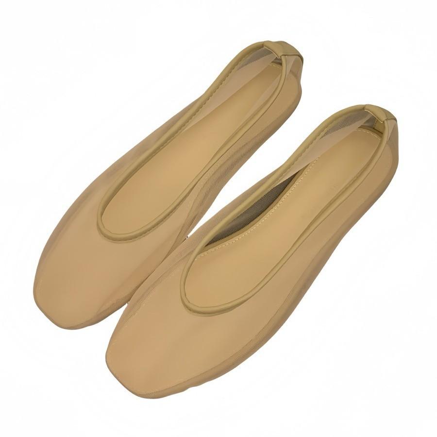 2025 summer new square head shallow mouth flat bottom mesh yarn breathable casual temperament one pedal lazy single shoes sandals women
