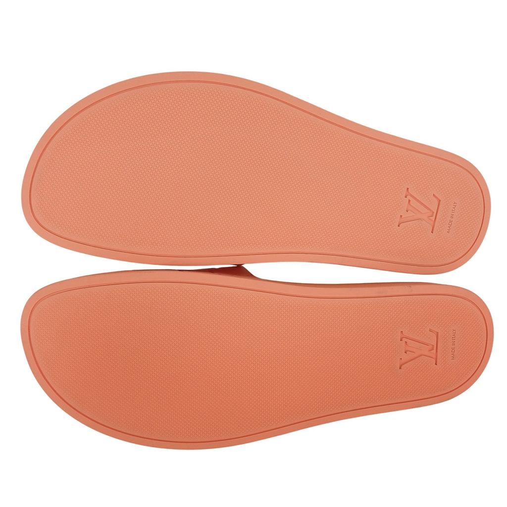 Excellent LOUIS VUITTON Sandals Waterfront Line Mules salmon pink rubber mens 8 Used