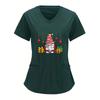 Surgical Gown Women's 3D Printed Nurse Top Summer Fashion V-tie Pocket Short Sleeved Women's Medical Gown