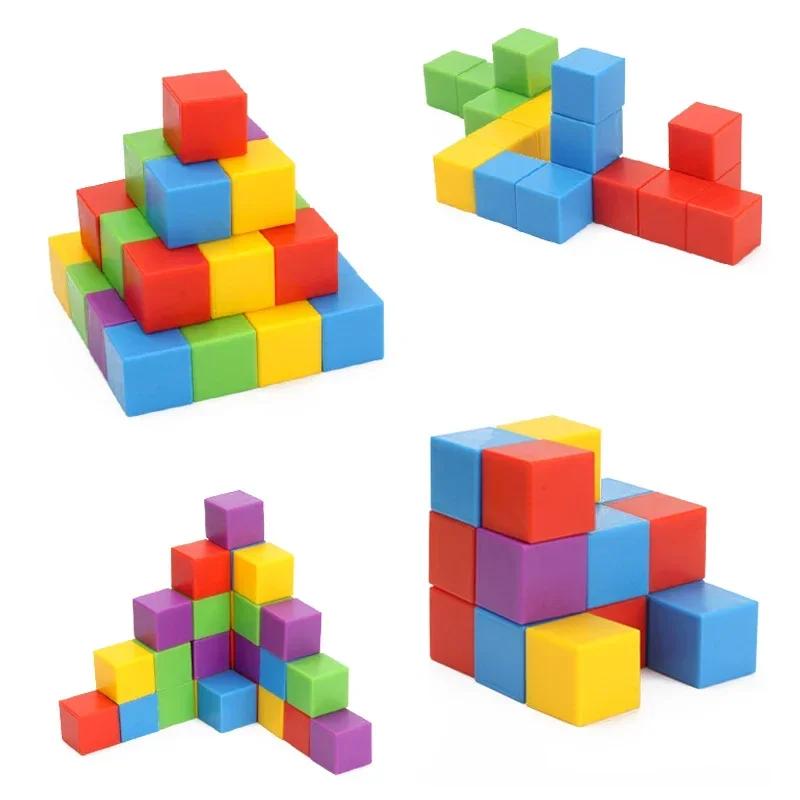 Montessori Style Magic Block Puzzle Toy Spatial Logical Thinking Training Games Rainbow Stacking Bricks Math Learning Playthings ideal for Child