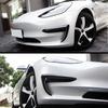 Front Fog Lamp Eyebrow Wind Knife For Tesla Model 3 Y 2016-2023 ABS Glossy Black Fog Lamp Trim Carbon Look Blade Trim Light