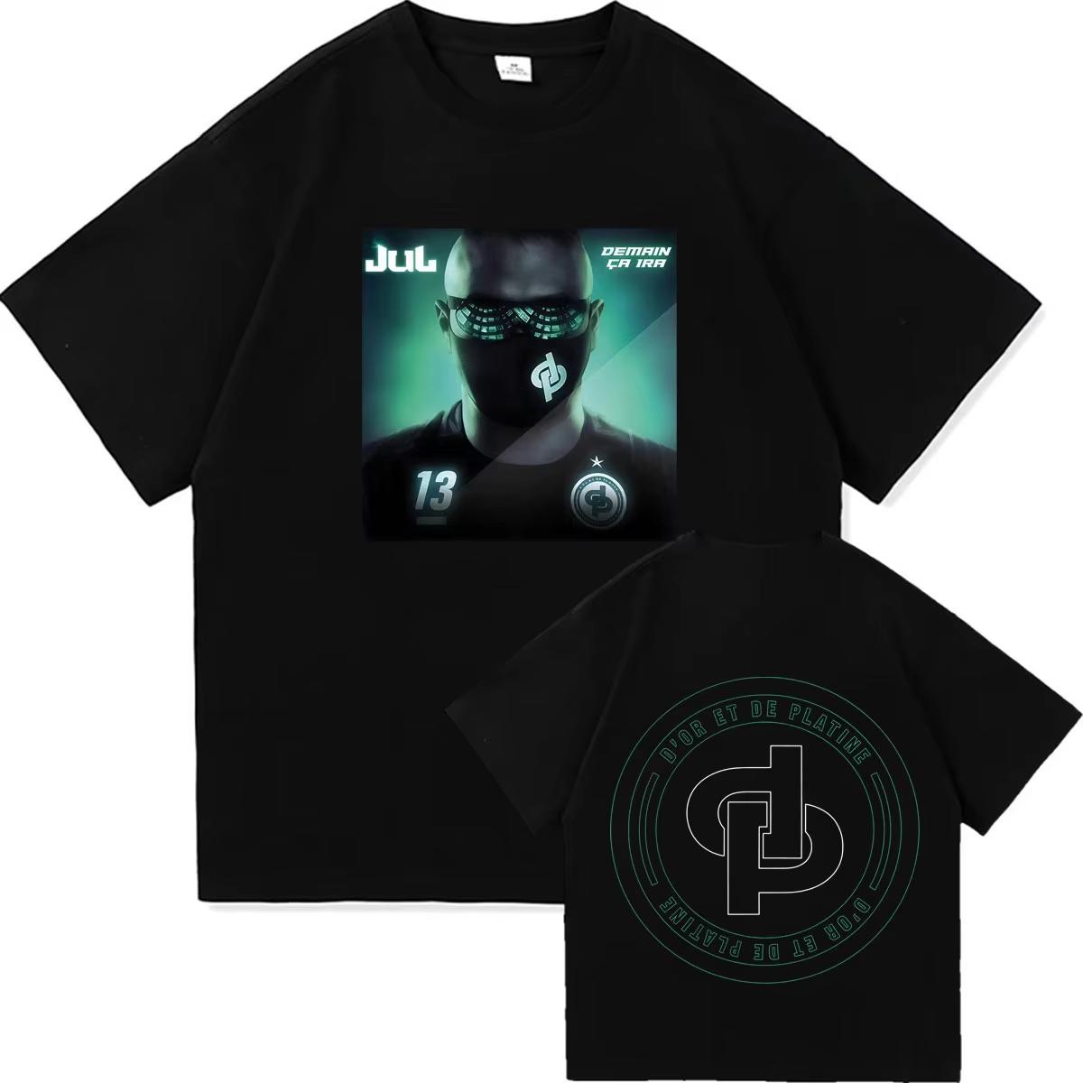 

French Rapper Jul Album Print 2026 T Shirt Men s Streetwear Gothic T-shirt Hip Hop Y2K Cozy Short Sleeve High-Quality T-shirts 5XL різнокольоровий
