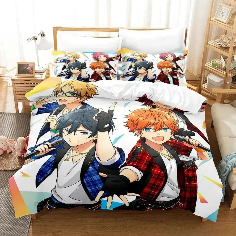Ensemble Stars Bedding Set Single Twin Full Queen King Size Bed Set Adult Kid Bedroom Duvet Cover Sets 3D Anime Bed Sheet Set