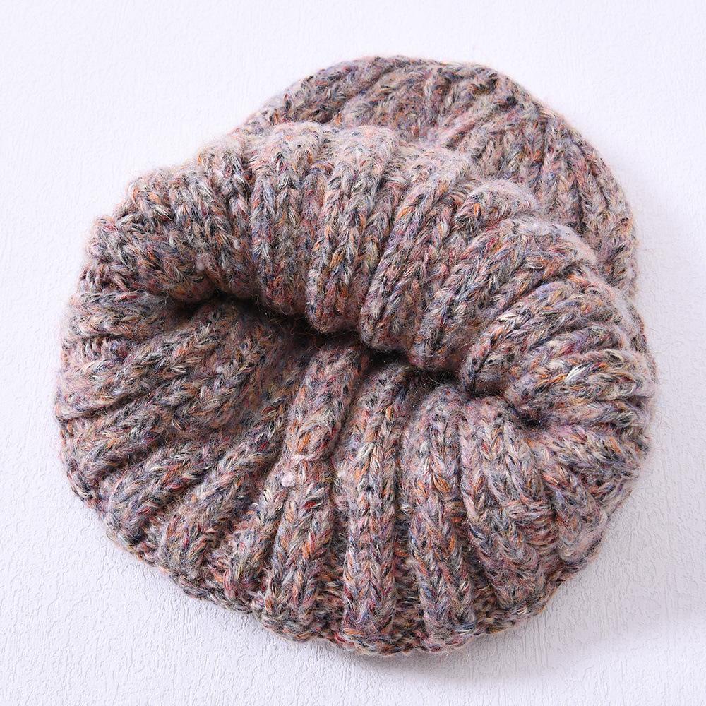 Men's and Women's Knitted Hats, Wool Mixed-color Striped Hats, Autumn and Winter Soft Waxy Wool Hats, Outdoor Warm and Windproof Sources