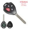 314MHz 4 Buttons Remote Car Key Fob Transmitter Clicker Alarm Fit for Toyota RAV4 /Camry 2006-2010 with 67 Chip HYQ12BBYGood Product
