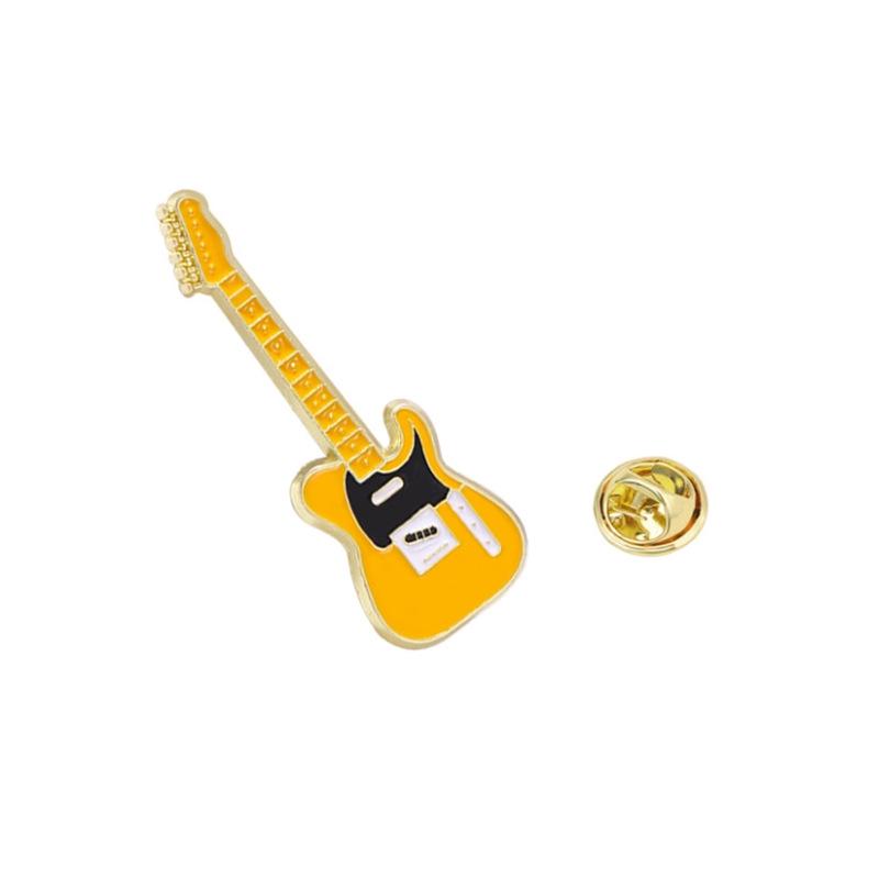 Colorful Cartoon Guitar Brooch - Musical Instrument Metal Badge Pin