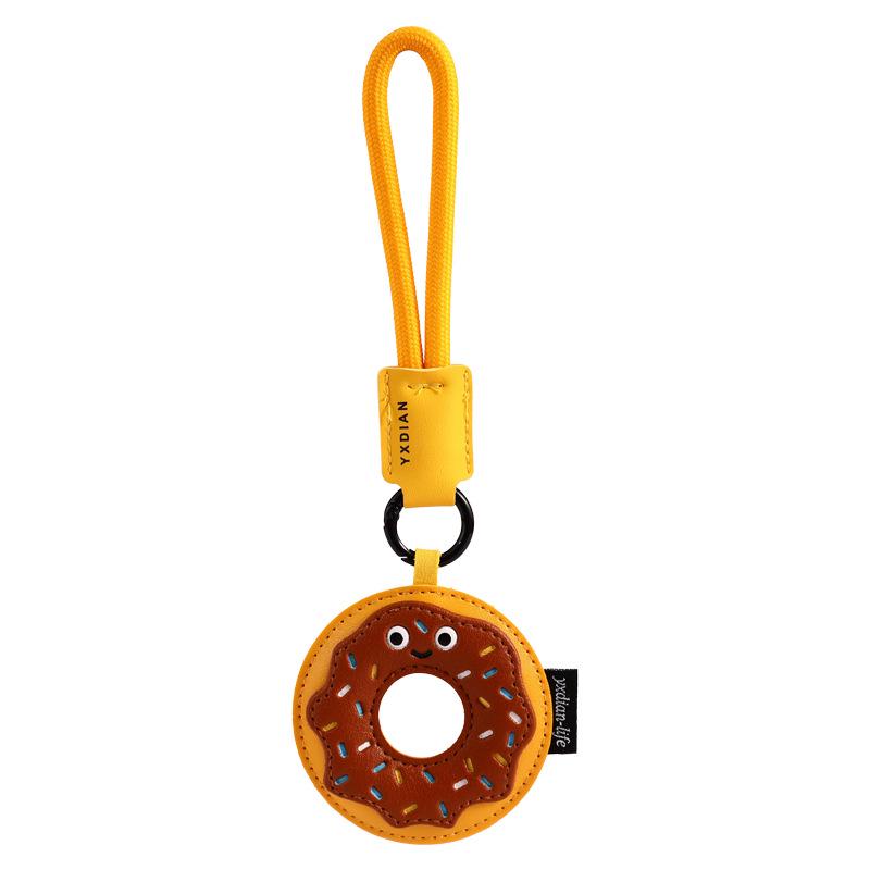 Gourmet Leather Burger Keychain - Cartoon Style Student Bag Charm and Unique Small Gift