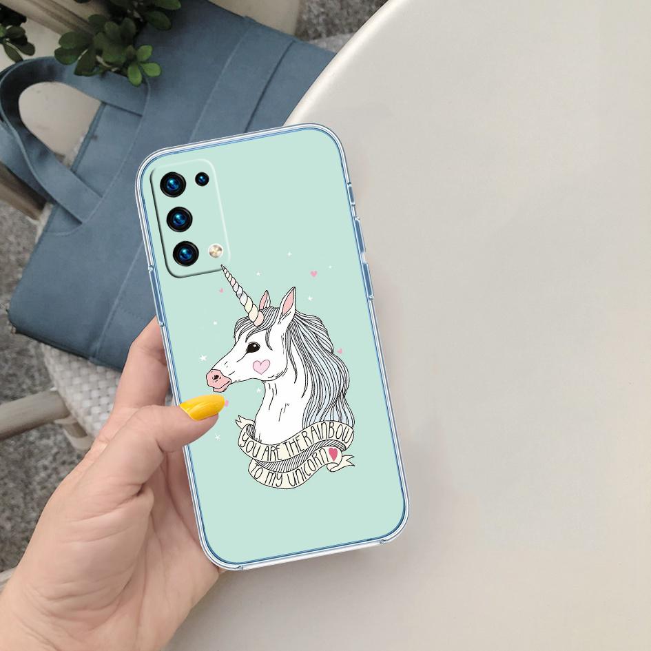 CJ103 Unicorn Cute Soft Shell Transparent Phone Case for Motorola Moto G7 G8 G9 G84 G85 G73 G24 G15 Z2 Play Power Plus