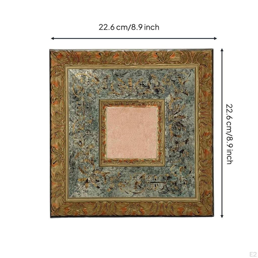 Wooden Picture Frame Vintage with Acrylic Backboard Ornate for Decorators, Artists,