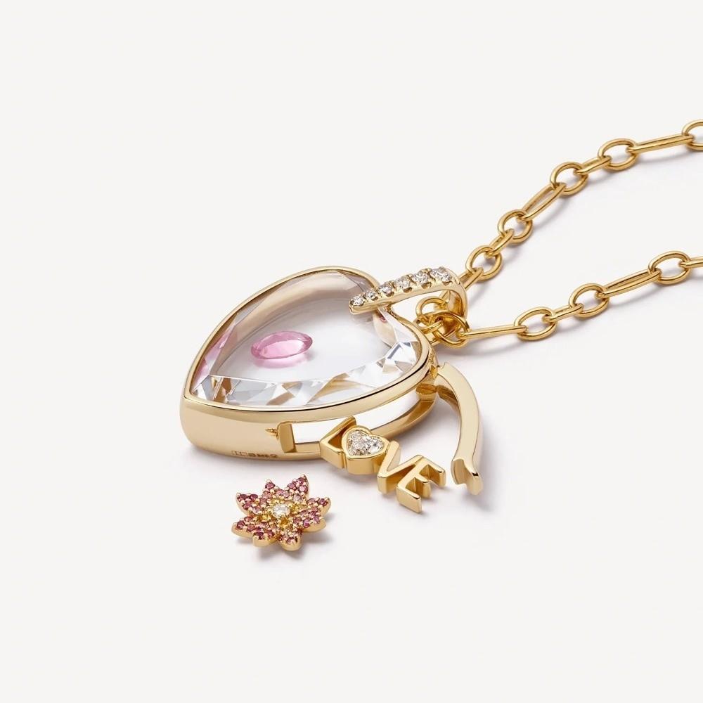 Rectangle Heart-shaped Box Necklace Hollow Design Chain Necklace Women Accessories
