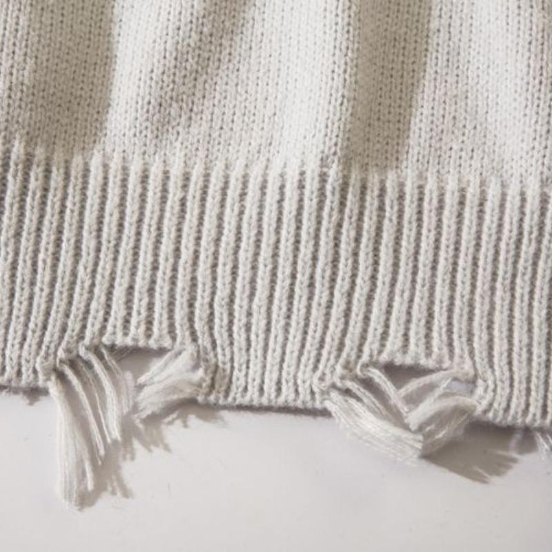 Punk Smiley Knitted Sweater Autumn Oversize Loose Men's Jumper Casual Hip Hop Street Long Sleeve Pullover