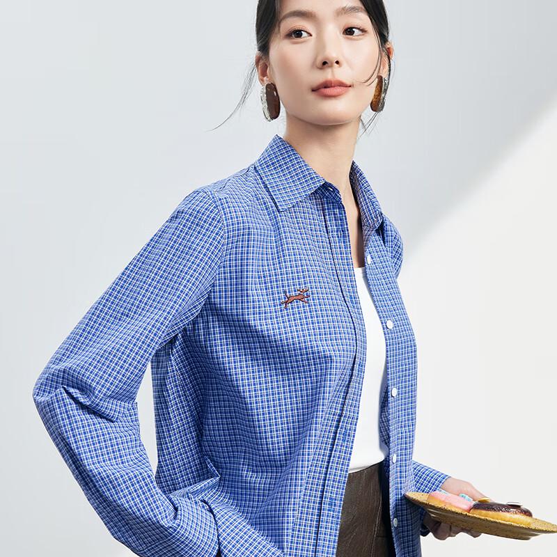 JOY SPEAKER Women's Loose Plaid Long Sleeve Shirt