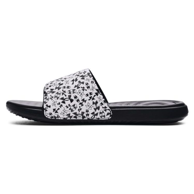 Under Armour Unisex Ansa Graphic Slide Sketch White Black Sandals 3024434-112 44