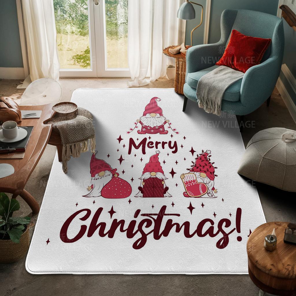 House Entrance Carpet Home Door Mat Living Room Bath Foot Bathroom Non-slip Water Absorption Rugs Bath Merry Christmas Winter