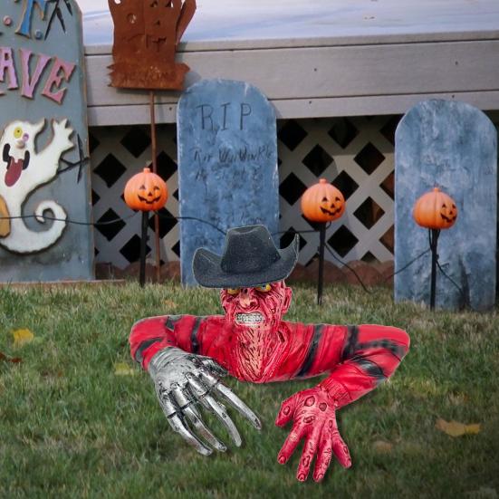 Resin Crawling Zombie Figurine Halloween Horror Zombie In A Crawling Position for Indoor Outdoor Garden Home Decor