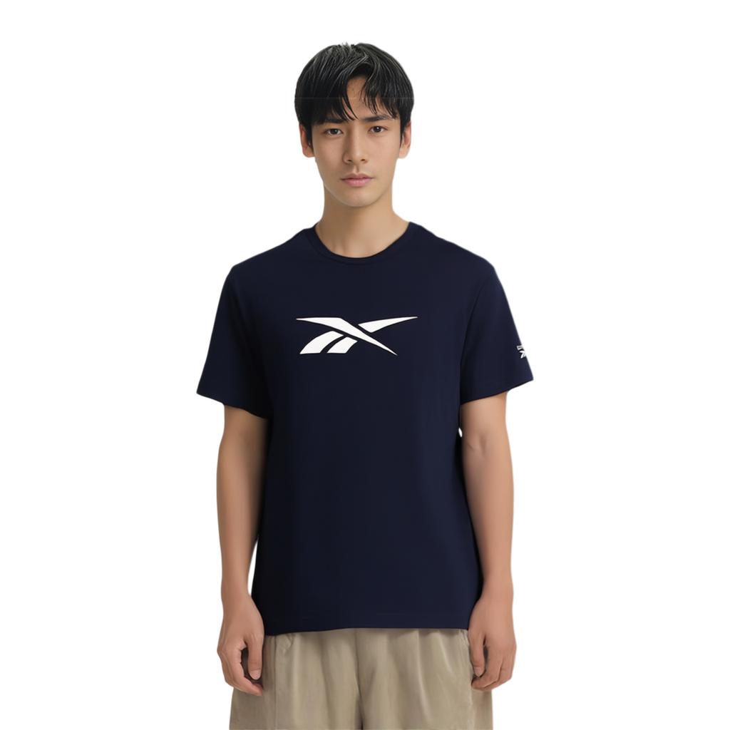 Reebok Nautical Breathable Outdoor Classic Logo Simple Sports Casual Short Sleeve T-Shirt Men Tops Deep-Blue GR8479