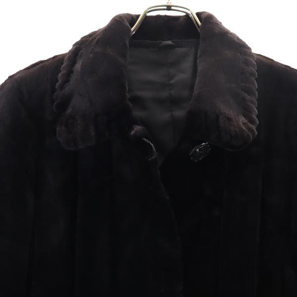 SAGA MINK Real fur Fur coat F Brown Half coat jacket Women Used