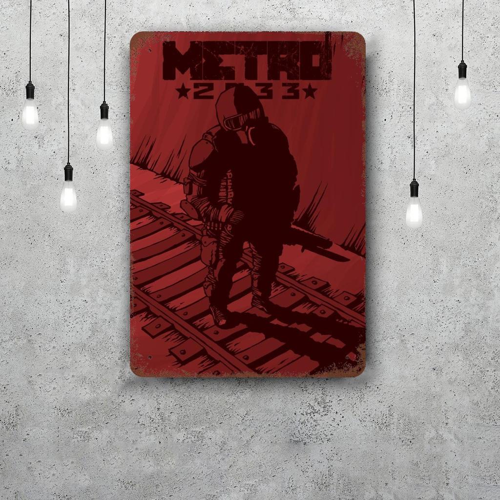 Metro 2033 Metal Signs Wall Decor Vintage Tin Signs Captain Metal Poster Decor for Bar Pub Club Wall Decoration