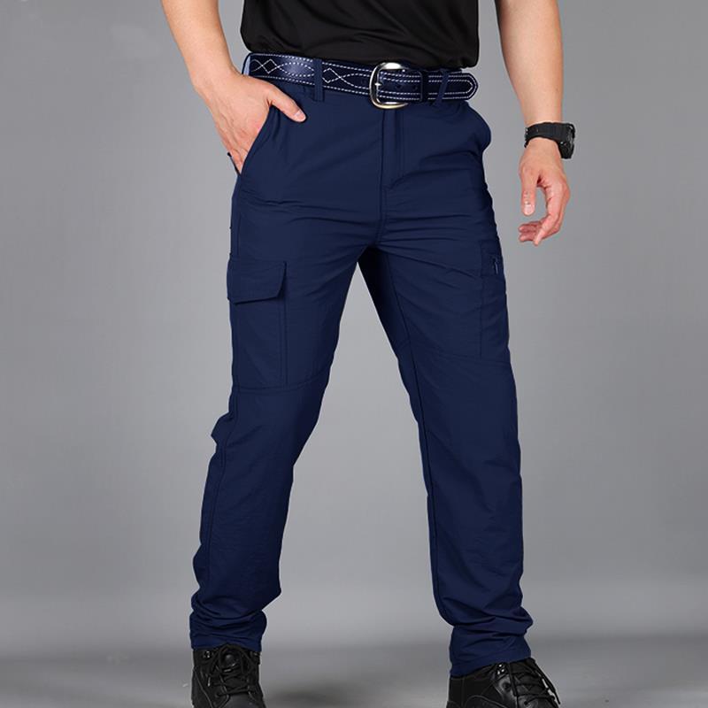 Men's Outdoor Quick-Dry Waterproof Trekking Pants - Casual Multi-Pocket Straight Leg Workwear