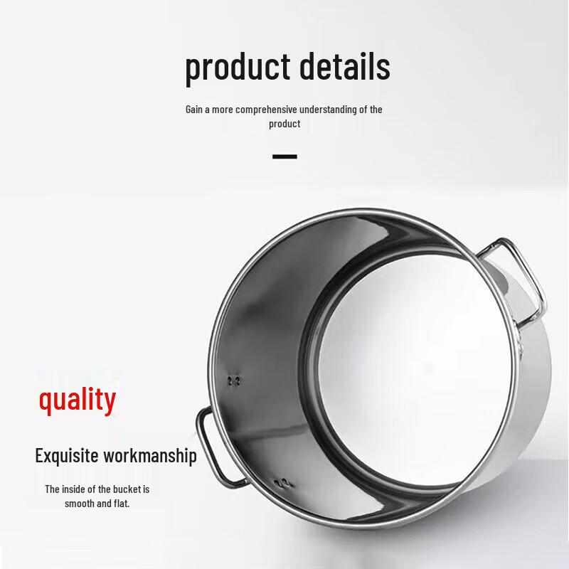 Extra Thick 304 Stainless Steel Storage Bucket with Lid