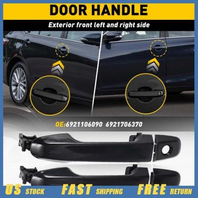 Black Outer Exterior Door Handle Fit 2012-2017 Camry Toyota Front Left & Right V
