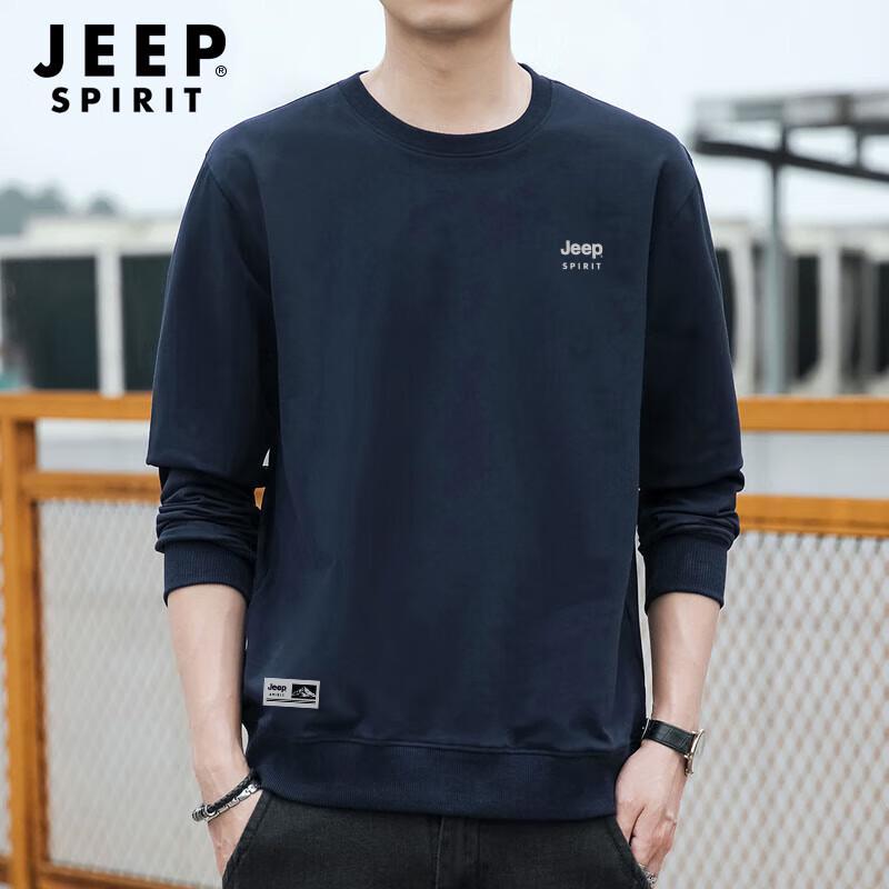 JEEP SPIRIT Men's Round Neck Pullover Sweatshirt