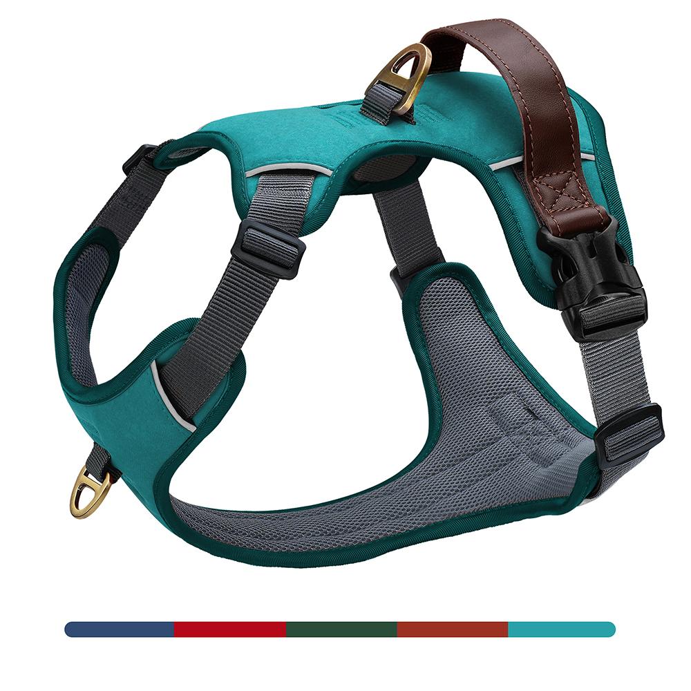 

Vintage Dog Harness Durable PU Leather Dog Harnesses Breathable Pet Vest With Control Handle Retro for Small Medium Large Dogs S