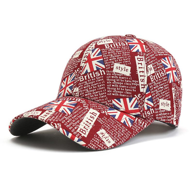 Classic English Flag Graffiti Women's Baseball Cap Versatile Fashion Sports Sun Cap Hip Hop Cap Letters Breathable Sun Cap