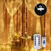 10 X 10FT 300LEDs Curtain String Lights Curtain Fairy Lights Christmas Decorative Hanging Lights Copper Wire Waterfall