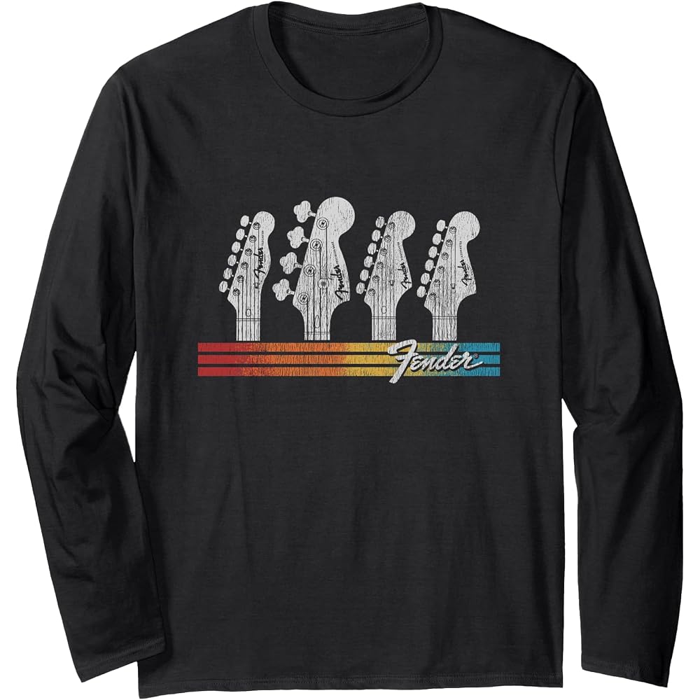 Fender Rainbow Gradient Stratocaster Line Up Long Sleeve Tee