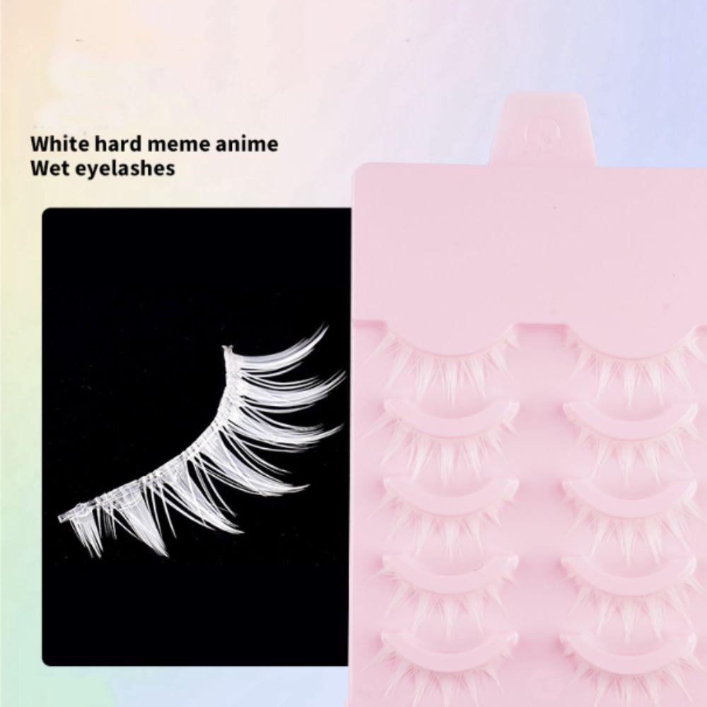 10Clusters Dense White Whole Cluster Eyelashes Makeup Curled Fake Eyelashes  Cosplay