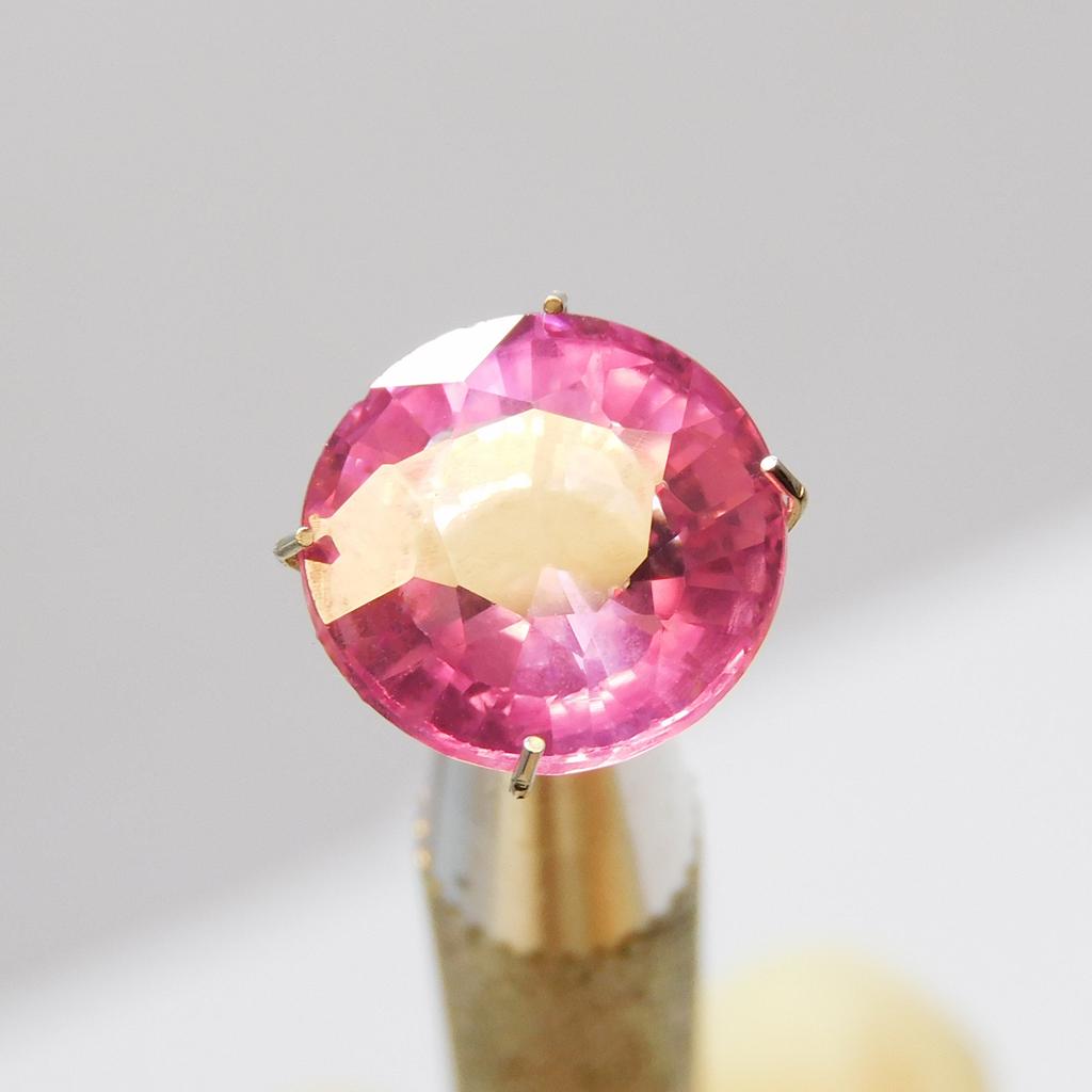 Natural Pink Sapphire Loose Gemstone Round Cut 5.65 Ct September Birthstone for Gem Collections