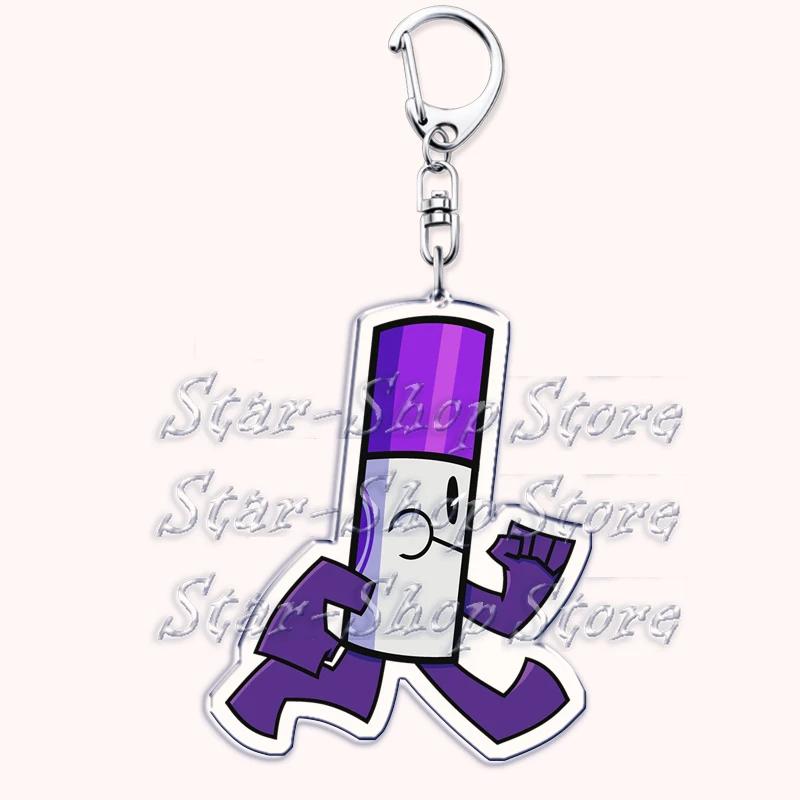 Hot Game Characters Keychain for Accessories Bag Firey Ruby Teardrop Flower Pin Coiny Price Tag Keyring Jewelry Fans Gamer Gifts