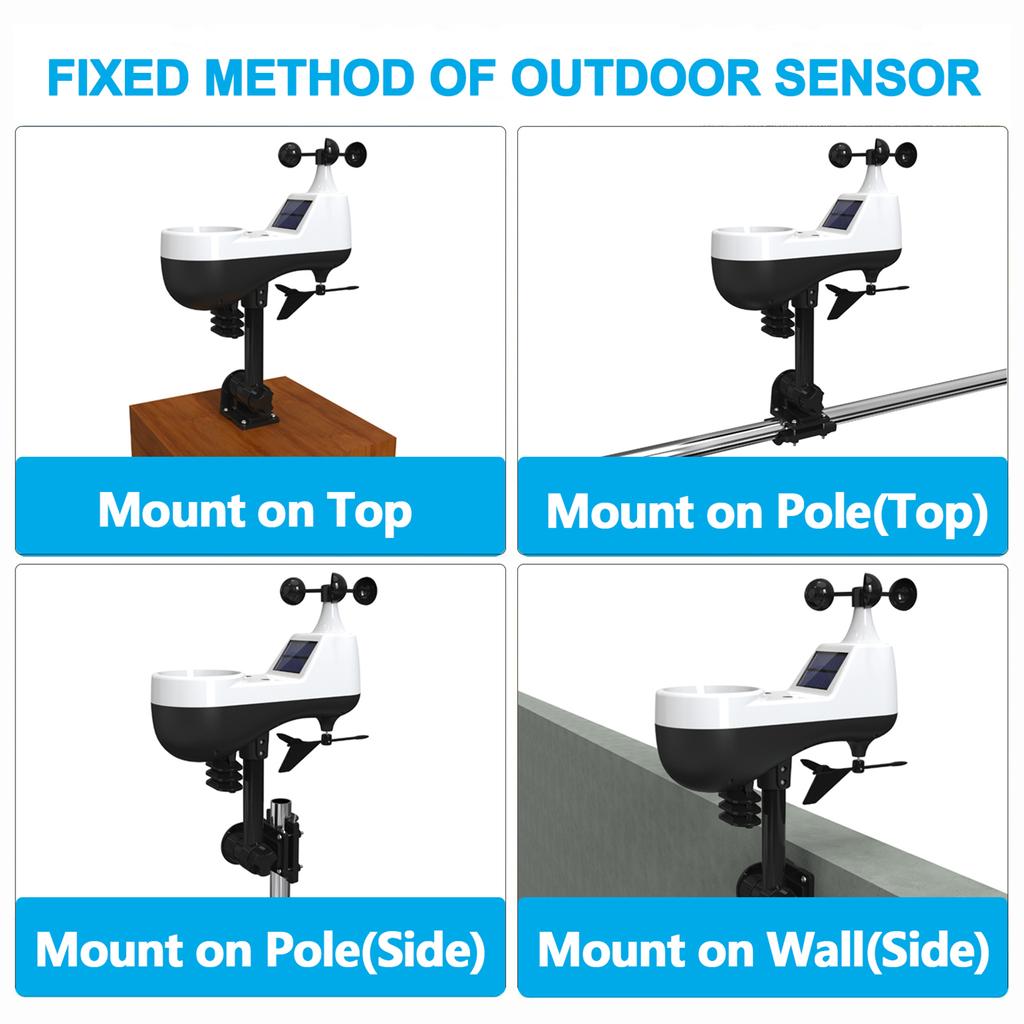 Weather Station with Outdoor Sensor Indoor Outdoor Thermometer with 7.5-inch VA LCD Screen Weather