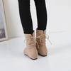 Plus Size Women's Flat Bottom Soft Fleece Short Boots Retro Style round Toe Cotton Lined Warm And Comfortable for Winter